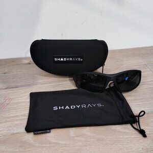 NEW Shady Rays X Series X-1GX Polarized Sunglasses Matte Blackout Case & Pouch